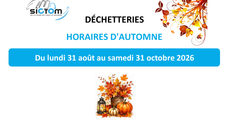 Déchetteries : horaires d'automne !